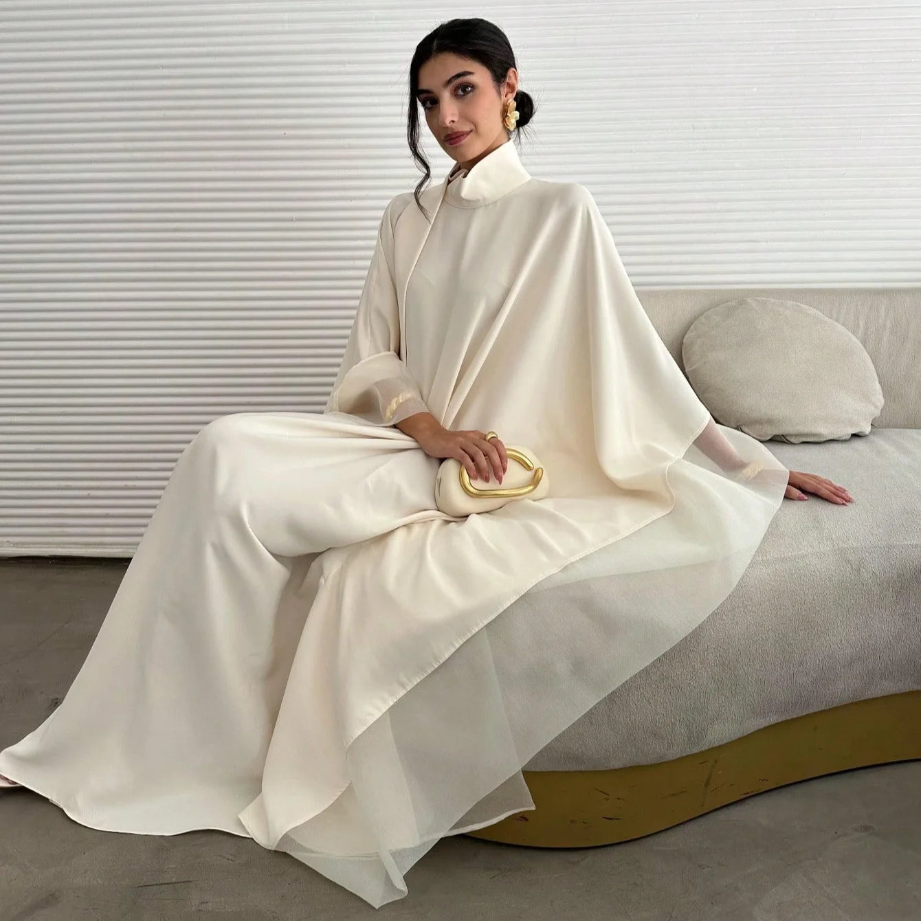 Middle Eastern Abaya Women Elegant Abayas Full Sleeve Loose Pageant Dress Evening Kaftans JilbabsIslamic Traditional Clothing